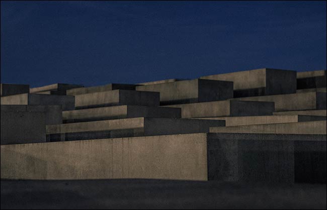 holocaust memorial at night