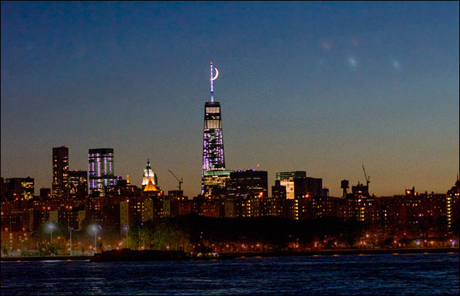 Moon over new york